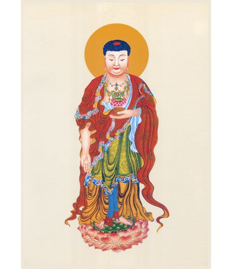 黃底圓滿佛像佛卡